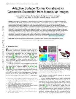 Adaptive Surface Normal Constraint for Geometric Estimation from
  Monocular Images