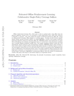 Federated Offline Reinforcement Learning: Collaborative Single-Policy
  Coverage Suffices