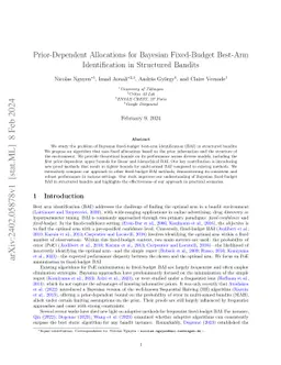Prior-Dependent Allocations for Bayesian Fixed-Budget Best-Arm Identification in Structured Bandits