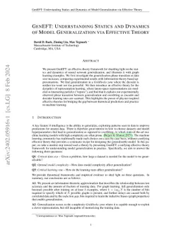 GenEFT: Understanding Statics and Dynamics of Model Generalization via Effective Theory