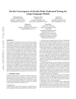 On the Convergence of Zeroth-Order Federated Tuning for Large Language
  Models
