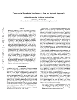 Cooperative Knowledge Distillation: A Learner Agnostic Approach