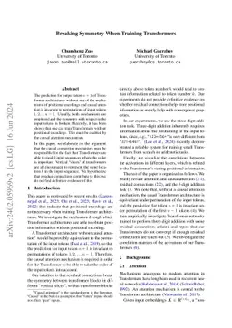 Breaking Symmetry When Training Transformers