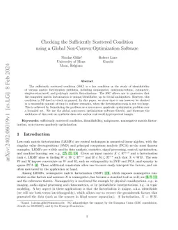 Checking the Sufficiently Scattered Condition using a Global Non-Convex
  Optimization Software