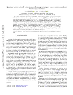 Quantum neural network with ensemble learning to mitigate barren plateaus and cost function concentration