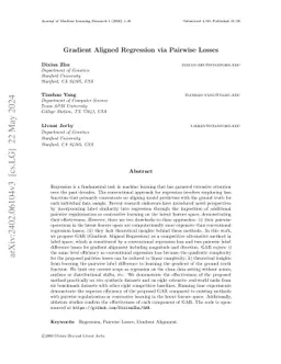 Gradient Aligned Regression via Pairwise Losses