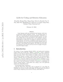 LLMs for Coding and Robotics Education