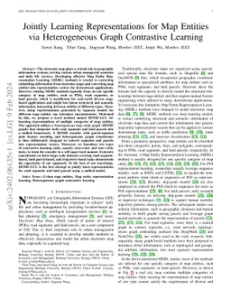 Jointly Learning Representations for Map Entities via Heterogeneous
  Graph Contrastive Learning