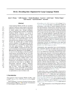 DeAL: Decoding-time Alignment for Large Language Models