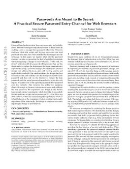 Passwords Are Meant to Be Secret: A Practical Secure Password Entry
  Channel for Web Browsers