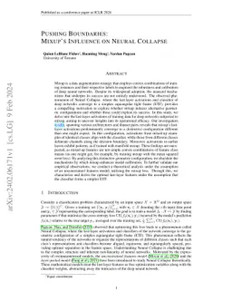 Pushing Boundaries: Mixup's Influence on Neural Collapse