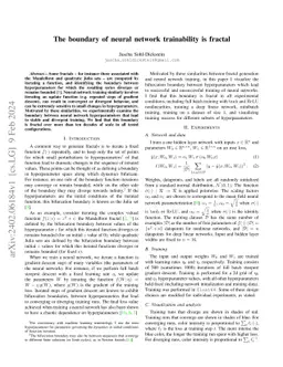 The boundary of neural network trainability is fractal