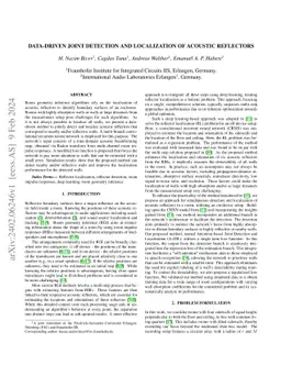 Data-driven Joint Detection and Localization of Acoustic Reflectors