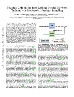 Towards Chip-in-the-loop Spiking Neural Network Training via
  Metropolis-Hastings Sampling