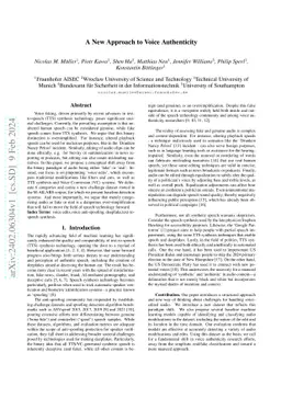 A New Approach to Voice Authenticity