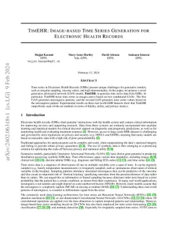 TimEHR: Image-based Time Series Generation for Electronic Health Records