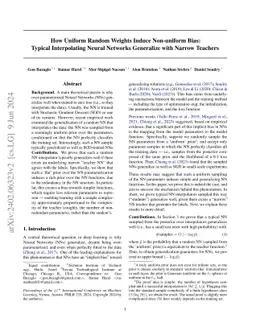 How Uniform Random Weights Induce Non-uniform Bias: Typical
  Interpolating Neural Networks Generalize with Narrow Teachers