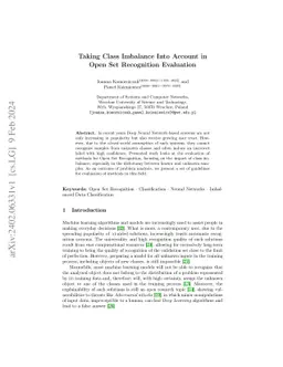 Taking Class Imbalance Into Account in Open Set Recognition Evaluation