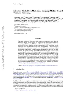 InternLM-Math: Open Math Large Language Models Toward Verifiable
  Reasoning