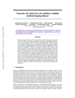 Copycats: the many lives of a publicly available medical imaging dataset