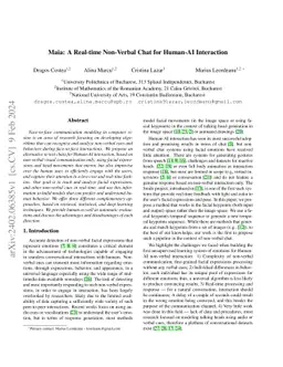 Maia: A Real-time Non-Verbal Chat for Human-AI Interaction