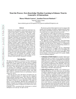 Trust the Process: Zero-Knowledge Machine Learning to Enhance Trust in
  Generative AI Interactions