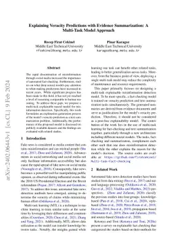 Explaining Veracity Predictions with Evidence Summarization: A
  Multi-Task Model Approach