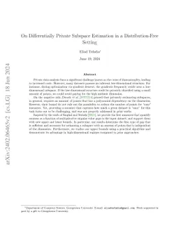 On Differentially Private Subspace Estimation in a Distribution-Free
  Setting