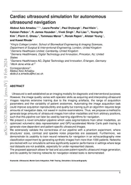 Cardiac ultrasound simulation for autonomous ultrasound navigation