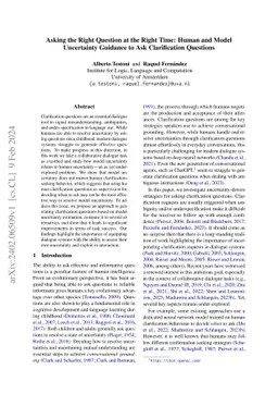 Asking the Right Question at the Right Time: Human and Model Uncertainty
  Guidance to Ask Clarification Questions