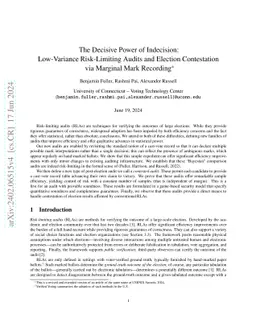 The Decisive Power of Indecision: Low-Variance Risk-Limiting Audits and
  Election Contestation via Marginal Mark Recording