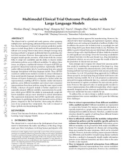 Multimodal Clinical Trial Outcome Prediction with Large Language Models