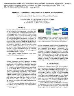 Hybridnet for depth estimation and semantic segmentation