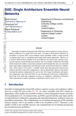 SAE: Single Architecture Ensemble Neural Networks