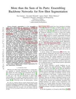 More than the Sum of Its Parts: Ensembling Backbone Networks for
  Few-Shot Segmentation