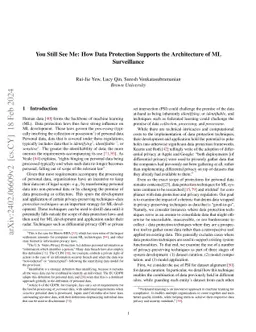 You Still See Me: How Data Protection Supports the Architecture of ML
  Surveillance