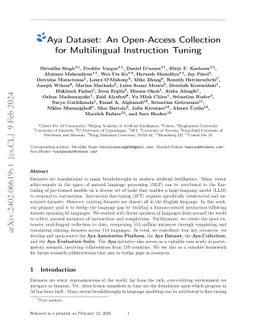 Aya Dataset: An Open-Access Collection for Multilingual Instruction
  Tuning