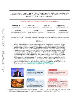 Shadowcast: Stealthy Data Poisoning Attacks Against Vision-Language
  Models