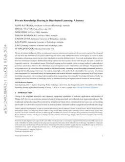 Private Knowledge Sharing in Distributed Learning: A Survey