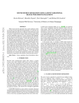 Sound Source Separation Using Latent Variational Block-Wise
  Disentanglement