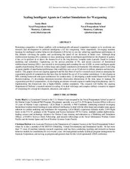Scaling Intelligent Agents in Combat Simulations for Wargaming