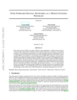 Feed-Forward Neural Networks as a Mixed-Integer Program