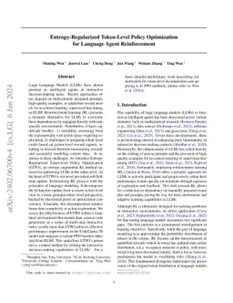 Entropy-Regularized Token-Level Policy Optimization for Language Agent
  Reinforcement