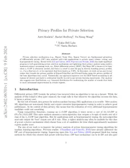 Privacy Profiles for Private Selection