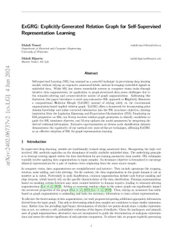 ExGRG: Explicitly-Generated Relation Graph for Self-Supervised
  Representation Learning