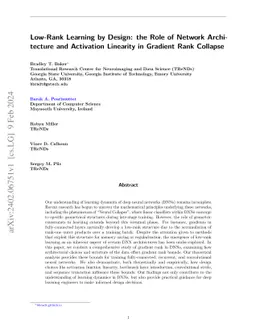 Low-Rank Learning by Design: the Role of Network Architecture and
  Activation Linearity in Gradient Rank Collapse