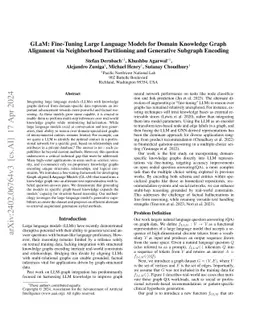 GLaM: Fine-Tuning Large Language Models for Domain Knowledge Graph
  Alignment via Neighborhood Partitioning and Generative Subgraph Encoding