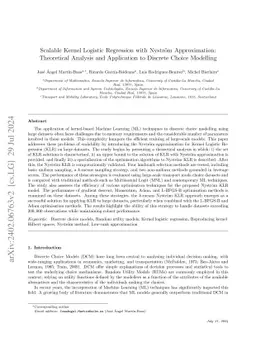Scalable Kernel Logistic Regression with Nyström Approximation:
  Theoretical Analysis and Application to Discrete Choice Modelling