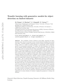 Transfer learning with generative models for object detection on limited
  datasets