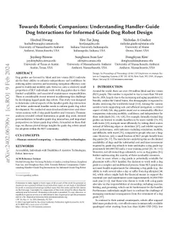 Towards Robotic Companions: Understanding Handler-Guide Dog Interactions
  for Informed Guide Dog Robot Design